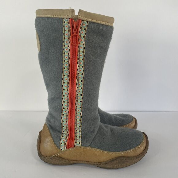 SOREL Boots Norquay Womens US 6 Gray Wool Leather Fleece Winter Lined Side Zip - Picture 6 of 11